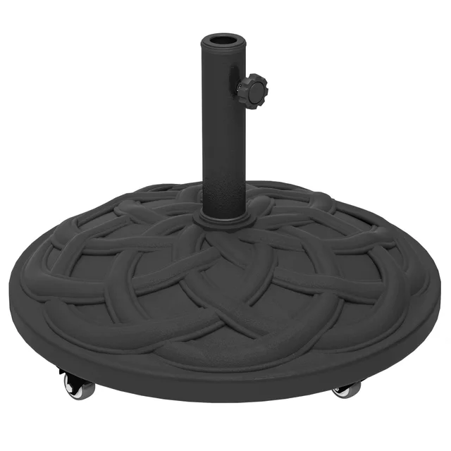 Round Patio Umbrella Base With Wheels, 44 Lbs Resin Umbrella Stand Base, Heavy Duty Patio Umbrella Holder For 1.31.51.9 Umbrella Poles For Outdoor,... Black - Shop at LoveMi