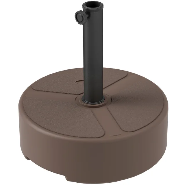 Round Patio Umbrella Base Holder, Heavy Duty Outdoor Umbrella Stand Base, Filled Up To 44lbs With Stand Or 40lbs With Water For Garden, Poolside, B... Brown - Shop at LoveMi