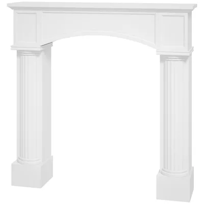 Modern Fireplace Mantel, Freestanding Fireplace Surround For Electric Fireplaces, 43.3 W X 39.8 H, White White - Shop at LoveMi