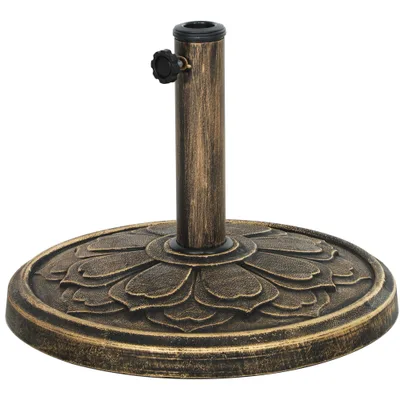 Round Patio Umbrella Base, 26 Lbs Resin Outdoor Umbrella Stand Base, Patio Umbrella Stand For 1.31.51.9 Umbrella Poles For Outdoor, Lawn, Poolside,... Bronze - Shop at LoveMi