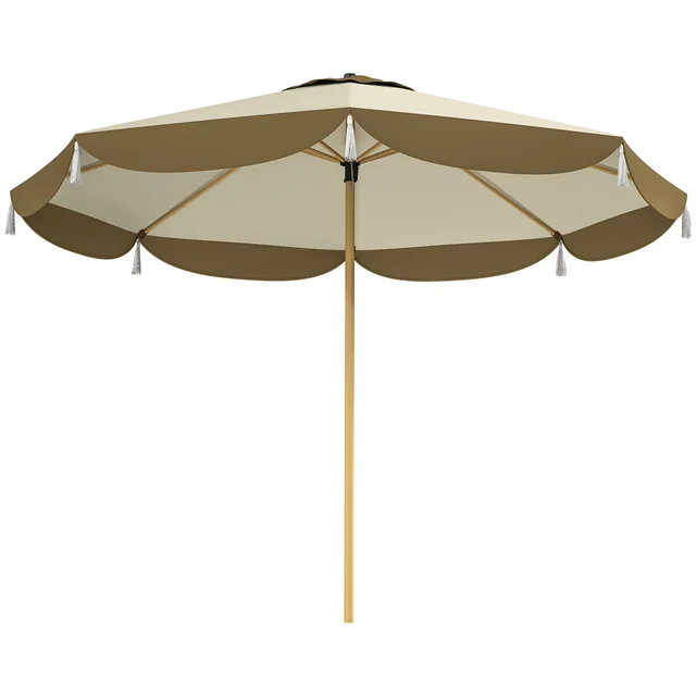 9FT Patio Umbrella, Outdoor Market Umbrella With 8 Ribs, Vented Outdoor Table Umbrella For Deck, Backyard And Lawn, Cream White Cream White - Shop at LoveMi