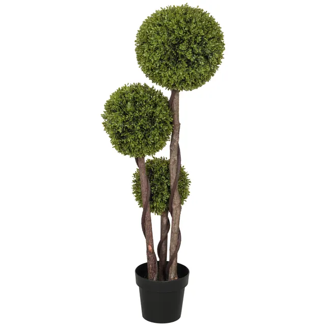 45.3 Artificial Ball Boxwood Topiary Tree Fake Plant In Pot For Indoor Outdoor Living Room Decoration Light Green Light Green - Shop at LoveMi