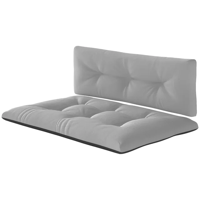 2 Seater Pallet Cushions Outdoor 3.9 Thick Replacement Cushions Tufted Design For Garden, Patio, Light Gray Light Gray - Shop at LoveMi