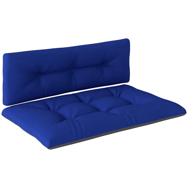 2 Seater Pallet Cushions Outdoor 3.9 Thick Replacement Cushions Tufted Design For Garden, Patio, Navy Blue Navy Blue - Shop at LoveMi