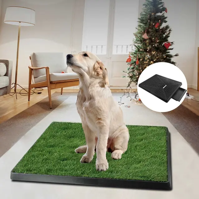 Dog Potty Training Artificial Grass Pad Pet Cat Toilet Trainer Mat Puppy Loo Tray Turf For Small Medium Dogs Indoor Outdoor Use Black - Shop at LoveMi