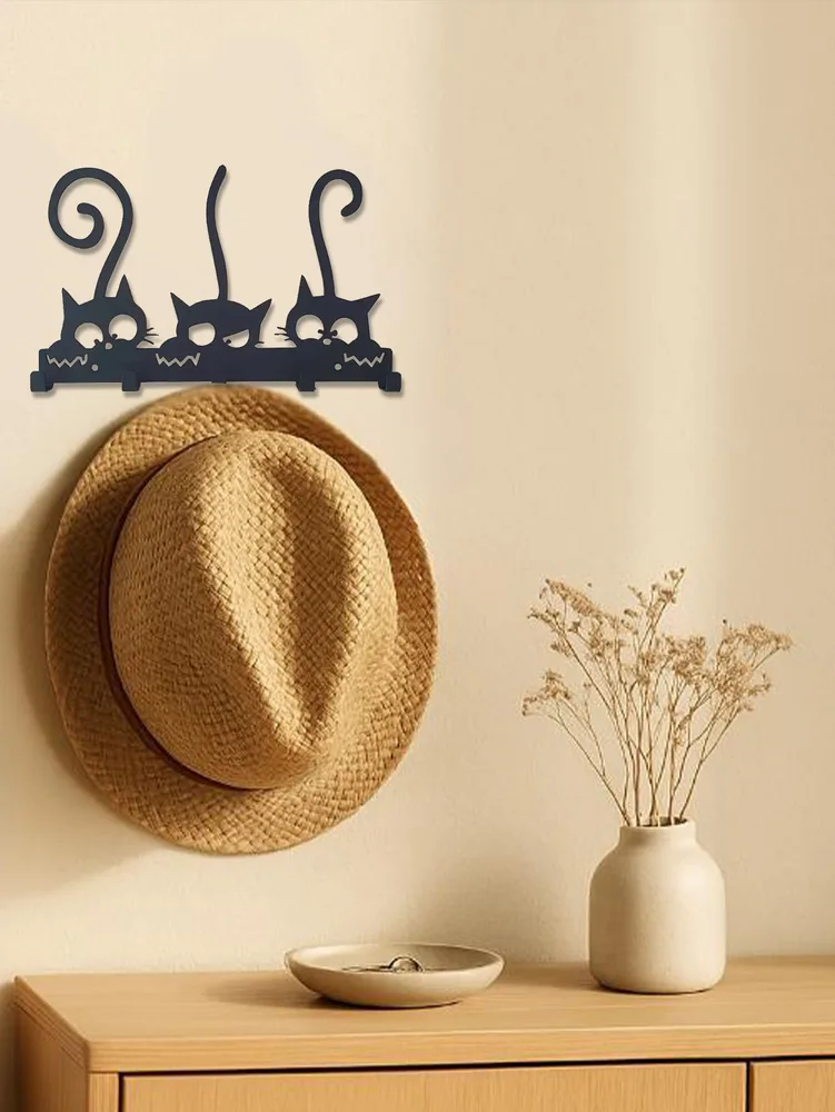 Vintage Black Metal Wall Coat Rack W Hooks Key Holder & Entryway Organizer Look At The Picture - Shop at LoveMi