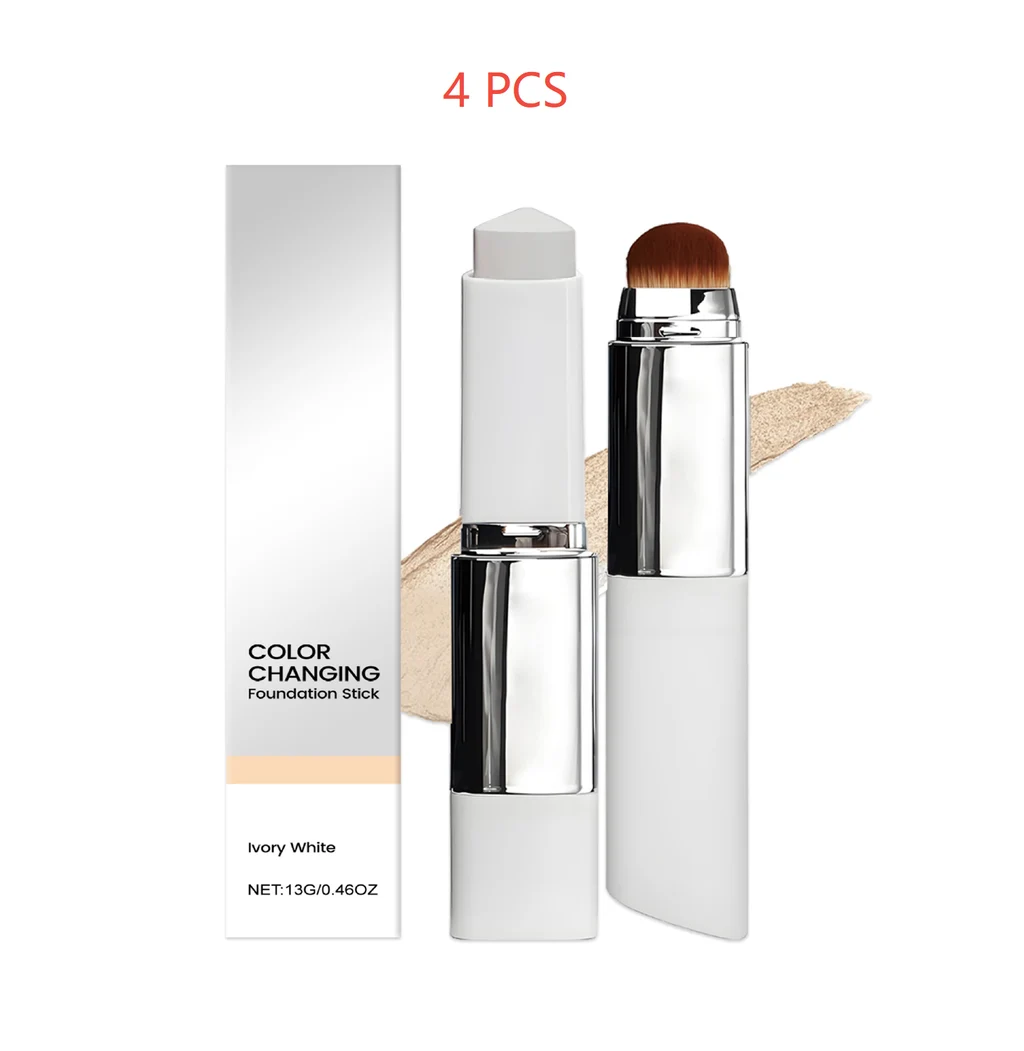 Clear And Non-stuck Powder Daily External Foundation - Ivory White 4Pcs