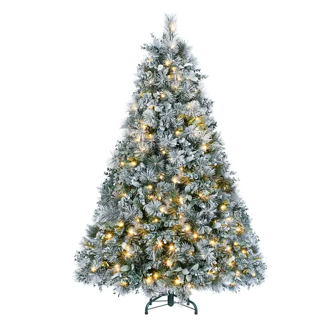 4FT Snow Flocked Christmas Tree Premium Artificial Christmas Tree With 404 Mixed PE Leaves & Tips, Small Realistic Full Pine Unlit Faux Xmas Tree W... 4Ft With Lights - Shop at LoveMi
