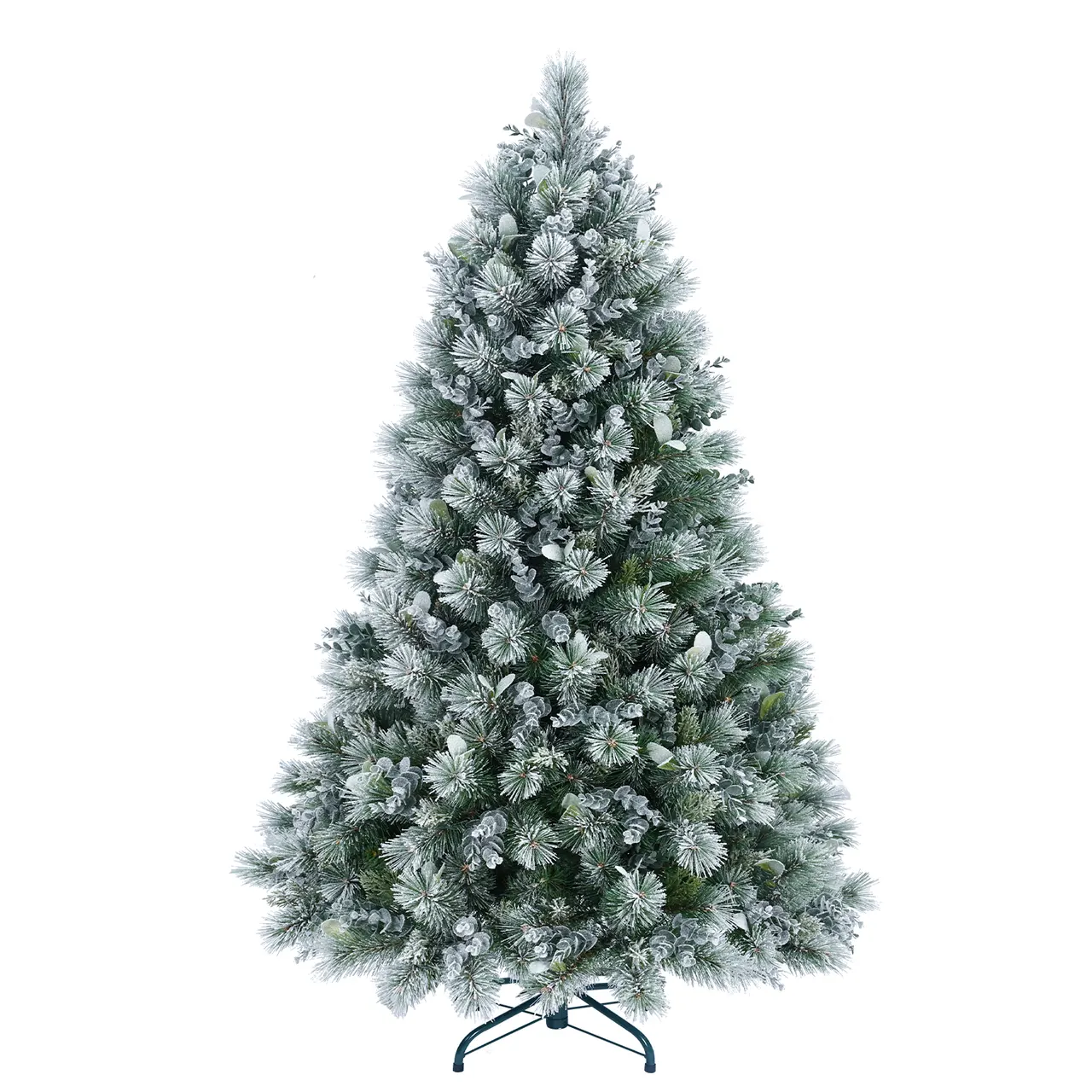 4FT Snow Flocked Christmas Tree Premium Artificial Christmas Tree With 404 Mixed PE Leaves & Tips, Small Realistic Full Pine Unlit Faux Xmas Tree W...