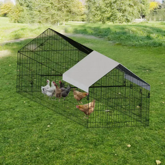 Poultry Farming Outdoor Metal Chicken Coop Black Gray - Shop at LoveMi