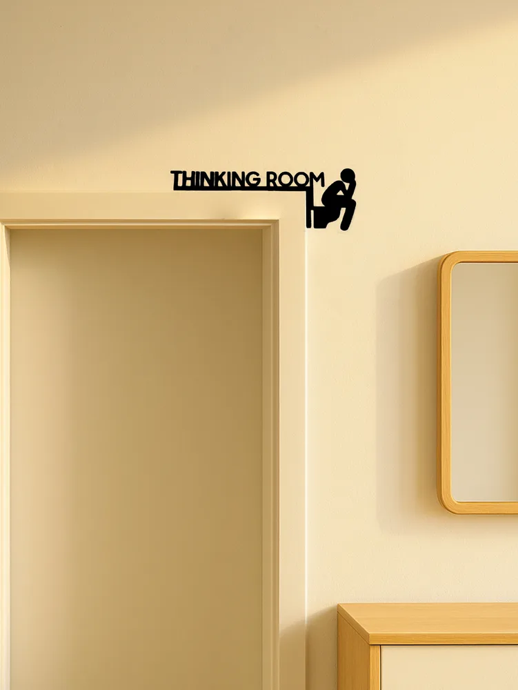 Modern Metal Toilet Door Sign,Room Wall Sculpture, Home Decor Look At The Picture - Shop at LoveMi