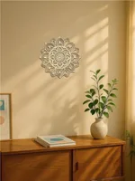 Hand-Hammered Moroccan Metal Mandala Wall Art - Bohemian Living Room Decor - Look At The Picture