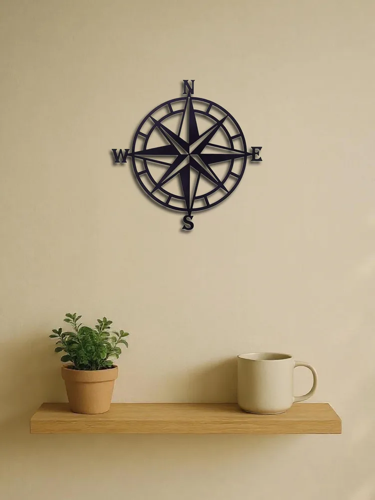 Nautical Compass Metal Wall Art Ocean Theme Decor Sailor Gift Idea Look At The Picture - Shop at LoveMi