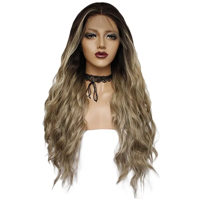 Chemical fiber front lace gradient long curly wig As Shown - Shop at LoveMi
