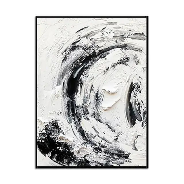 Handmade Oil Painting Canvas Wall Art Decoration Hand Painted Modern Abstract White Acrylic Artwork Large Murals Thick Texture For Living Room Home... Without Inner Frame - Shop at LoveMi