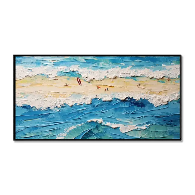 Sports Surfing Handmade Oil Painting Knife Beach Sea Sailboat Landscape Large Canvas Art Showpiece For Home Decoration Living Room Wall Picture W... Without Inner Frame - Shop at LoveMi