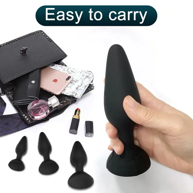 Butt Plug Silicagel Beads Butt Plug Set Small Medium Large Strong Anal Plug Trainer Sex Toy Men Women Black - Shop at LoveMi