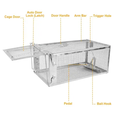 2 Pack Rat Trap Cage Humane Live Rodent Trap Cage Galvanized Iron Mice Mouse Control Bait Catch With Detachable U Shaped Rod Silver - Shop at LoveMi