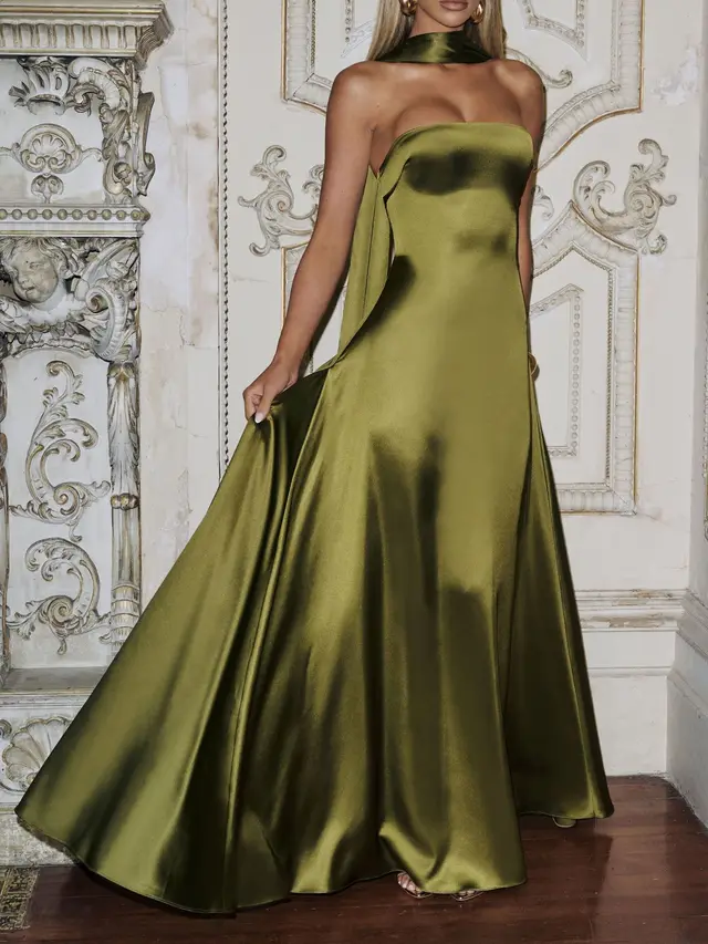 Morven Maxi Dress Deep Olive - Shop at LoveMi