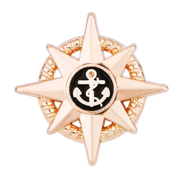 Fashion New Brooch British College Style Navy Style Metal Golden - Shop at LoveMi