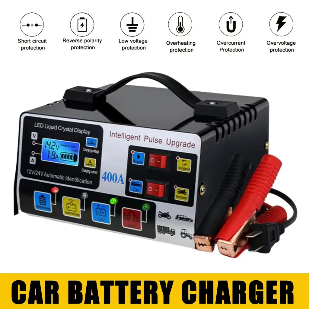 400W Heavy Duty Smart Car Battery Charger Automatic Pulse Repair Trickle UK - W13217821