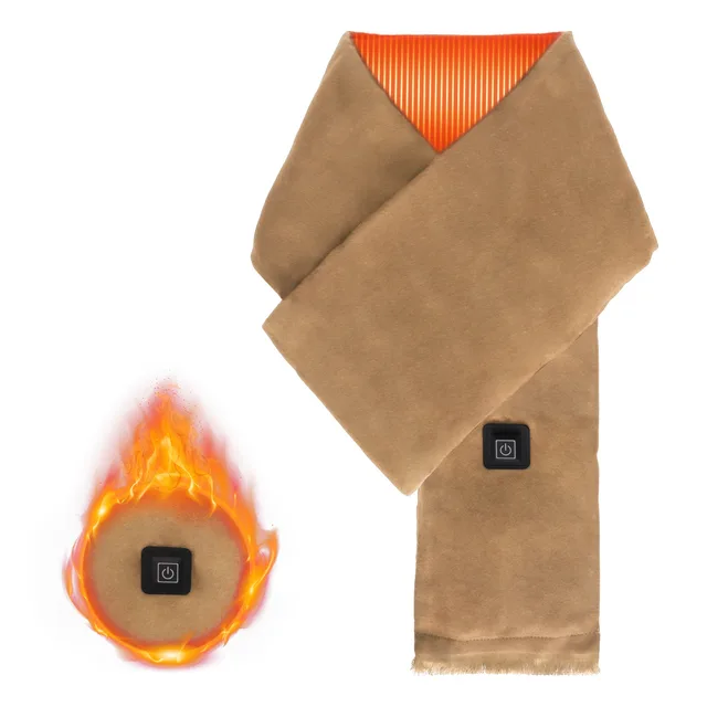 Electric Heated Winter Scarf USB Heating Neck Wrap Unisex Heated Neck Shawl Soft Warm Scarves With 3 Heating Modes For Outdoor Cycling Skiing Skati... Camel - Shop at LoveMi