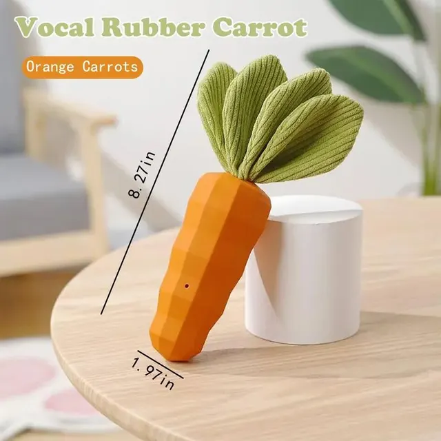 Rubber Carrot Dog Toy For Chewing Dogs, For Training And Cleaning, Durable Interactive Toy For Puppies And Medium sized Dogs 1Pc - Shop at LoveMi