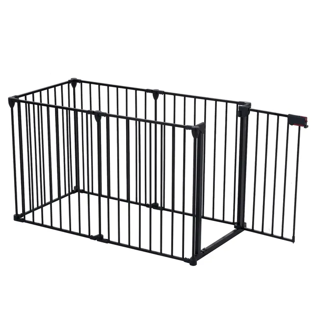 150 Adjustable Safety Gate 6 Panels Play Yard Metal Doorways Fireplace Fence Christmas Tree Fence G Black - Shop at LoveMi