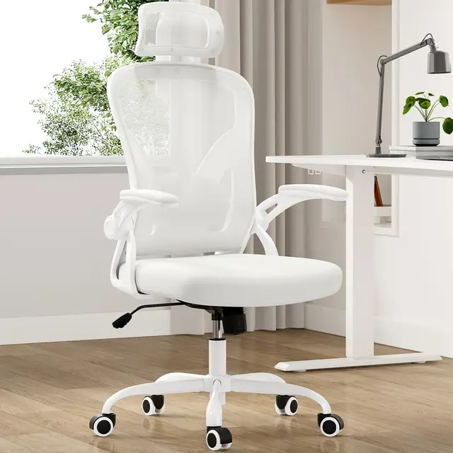 Ergonomic Office Chair, Home Office Desk Chair With Headrest, High Back Computer Chair With Armrests And Adjustable Lumbar Support For Home Office ... White - Shop at LoveMi