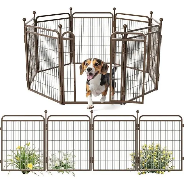Gardner Pet Dog Fence Indoor And Outdoor Small And Medium Dog Foldable With Gravity Automatic Lock Pet Activity Fence 32Inch - Shop at LoveMi
