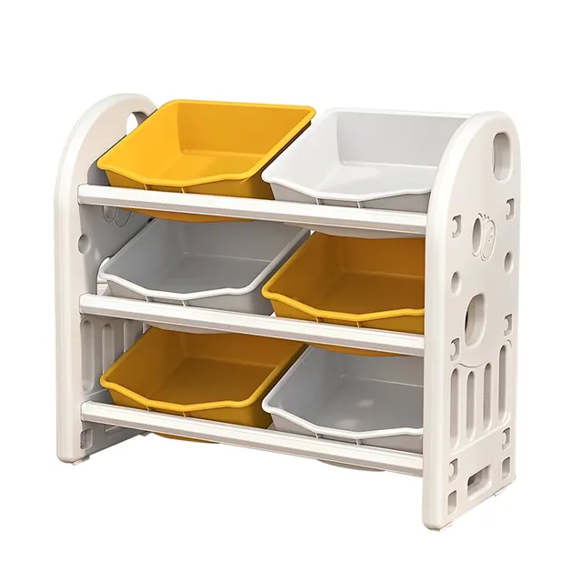 Kids Toy Storage Organizer With 6 Bins Multi functional Nursery Furniture Set Yellow - Shop at LoveMi