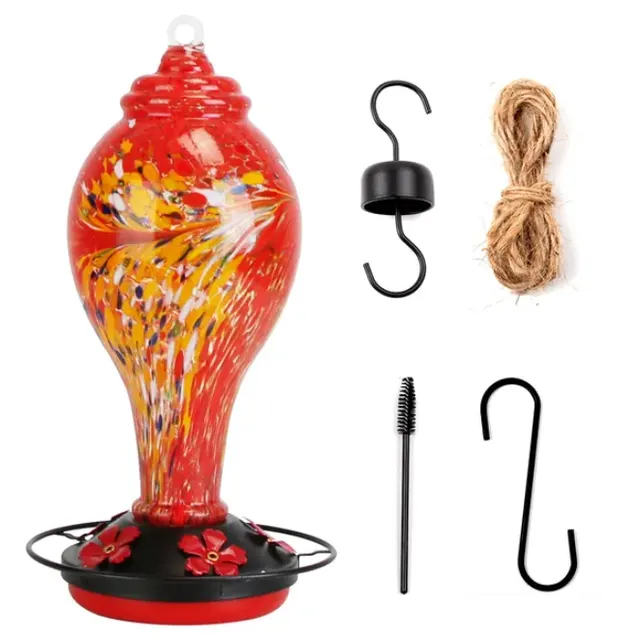 Glass Hummingbird Feeder With 5 Flower Feeding Style1 - Shop at LoveMi