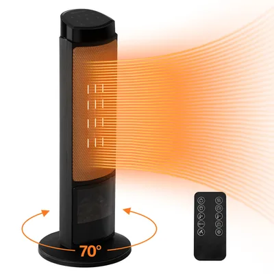 23inch Space Heaters For Indoor Use, Portable Heater With 7 Light Colors Garden Style Black - Shop at LoveMi