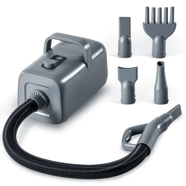 1550W High Velocity Pet Blow Dryer With Heater For Grooming, Speed Temperature Adjustable Dog Blower Grooming Dryer With 4 Nozzles Grey - Shop at LoveMi