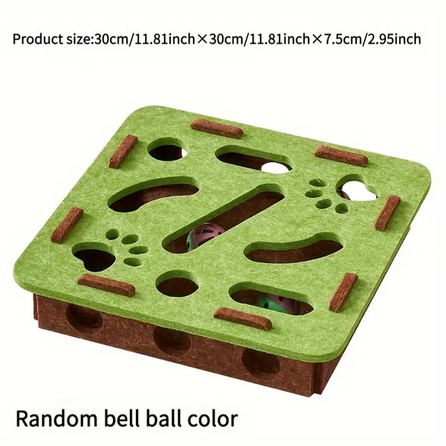 Interactive Cat Puzzle Toy With Maze Tunnel, Bell Ball & Pathways No Batteries Needed, Durable Felt Construction Mental Stimulation & Hunting E... Square - Shop at LoveMi