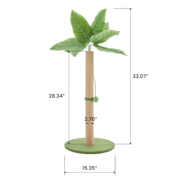 Cat Scratching Post, 33 Cat Scratcher Tall Scratching Posts With Dangling Ball For Indoor Cats Green - Shop at LoveMi