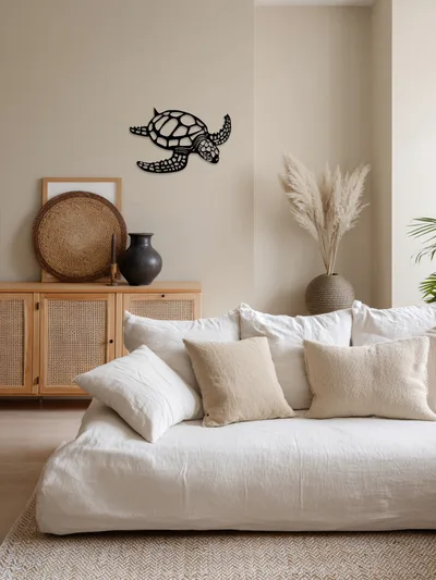 Elegant Metal Sea Turtle Wall Art Beach Themed Sculpture For Multiple Rooms Look At The Picture - Shop at LoveMi