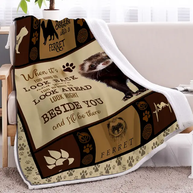 Of High Weight Soft And Warm Minimalist Ferret Paw Print Pet Themed Lamb Wool Blanket, Versatile Sofa, Good Companion, Office Nap Blanket, Also Sui... Brown - Shop at LoveMi