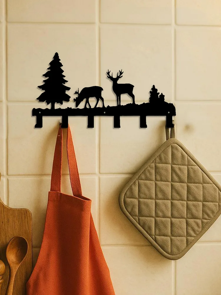 Wall Metal Elk Key Hook Rack Wall Organizer For Clothes, Bags Entryway Decor Look At The Picture - Shop at LoveMi