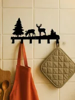Wall Metal Elk Key Hook Rack - Wall Organizer For Clothes, Bags Entryway Decor - Look At The Picture