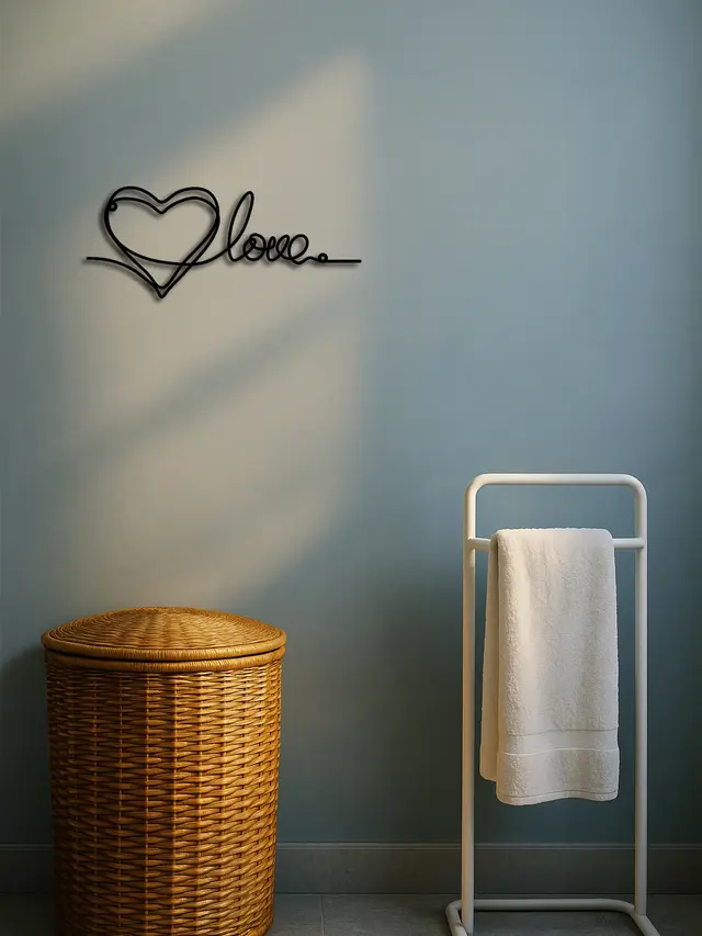 Metal Heart Love Shaped Wall Hanging Ornament Line Art Pendant Metal Wall Decor Look At The Picture - Shop at LoveMi