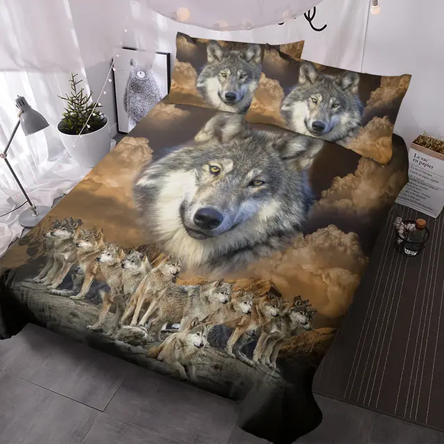 Wolf Pack Series Comfortable Duvet Set Super Soft Bedding Set Twin - Shop at LoveMi