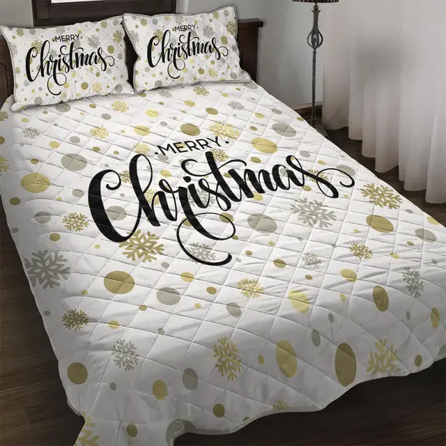 Christmas Limited Edition Blanket Set Consisting Of Simple Patterns, Soft And Warm Bedding Set, Including 1 Blanket And 2 Pillowcases For Home Bedr... King - Shop at LoveMi