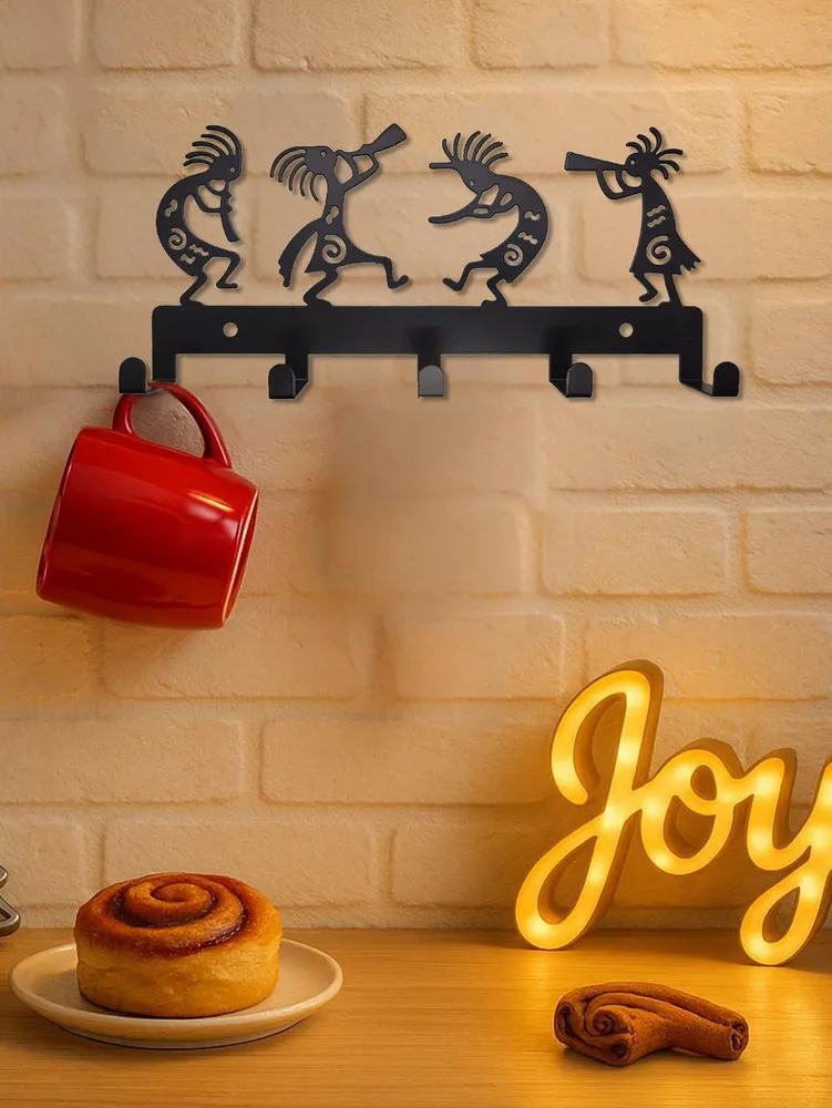 Vintage Black Metal Coat Rack Wall Mounted 5 Heavy Duty Hooks For Jackets, Hat Look At The Picture - Shop at LoveMi