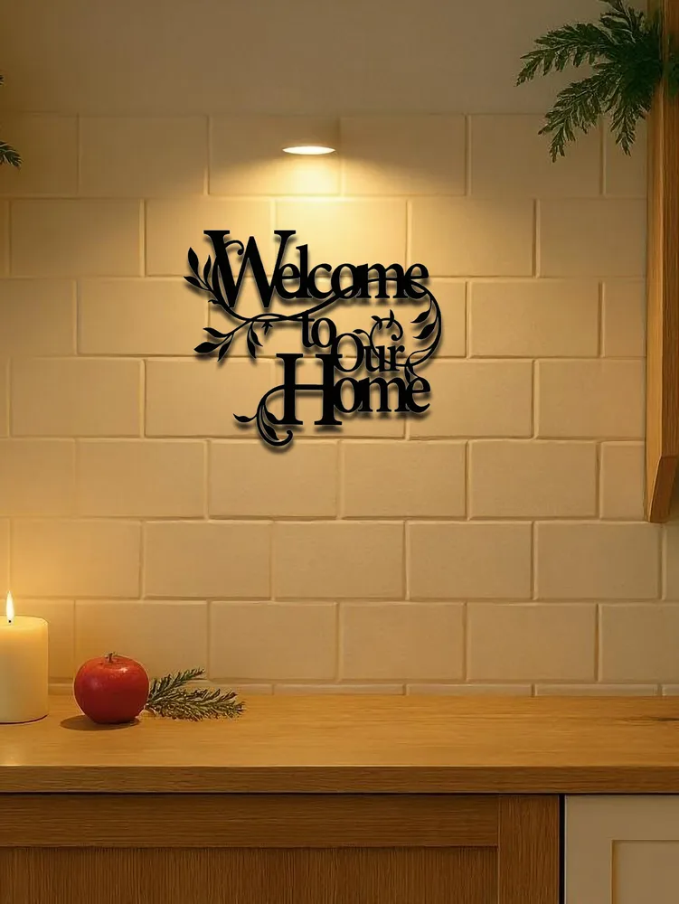 Vintage Rustic Metal'Welcome To Our Home'Wall Sign,Farmhouse Decor For Porch Look At The Picture - Shop at LoveMi