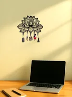 Modern Lotus Key Holder Wall Mount,Stylish Entryway Organiser With Coat&Hat Hook - Look At The Picture