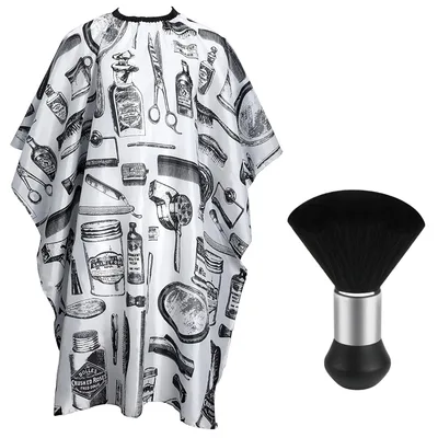 Professional Haircut Cape With Neck Brush, Salon Haircut Cape Hair Cutting Accessories With White Patterned Clearance 1 White Printed Style Cape 1 ... W13667830 - Shop at LoveMi