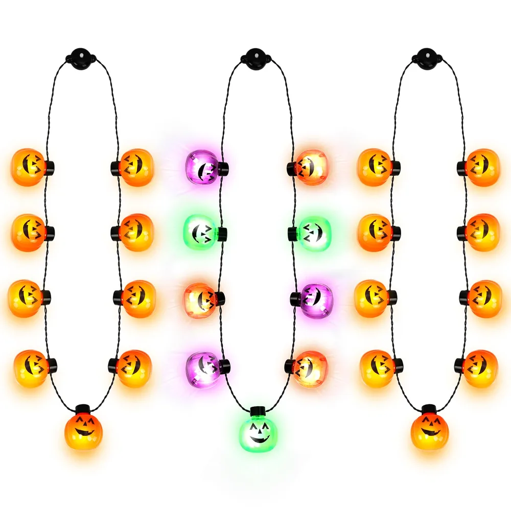 Halloween Light Up Necklaces, Pumpkin Shaped LED Necklace Halloween Eve Costume Party Accessories 3D Necklace Halloween Accessories For Halloween P... W13835623 - Shop at LoveMi