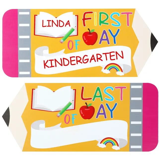 First And Last Day Of School Board Sign,Double Sided Printing Pencil Chalkboard For 1st Day Of Kindergarten Preschool, Back To School Supplies Phot... W13732676 - Shop at LoveMi