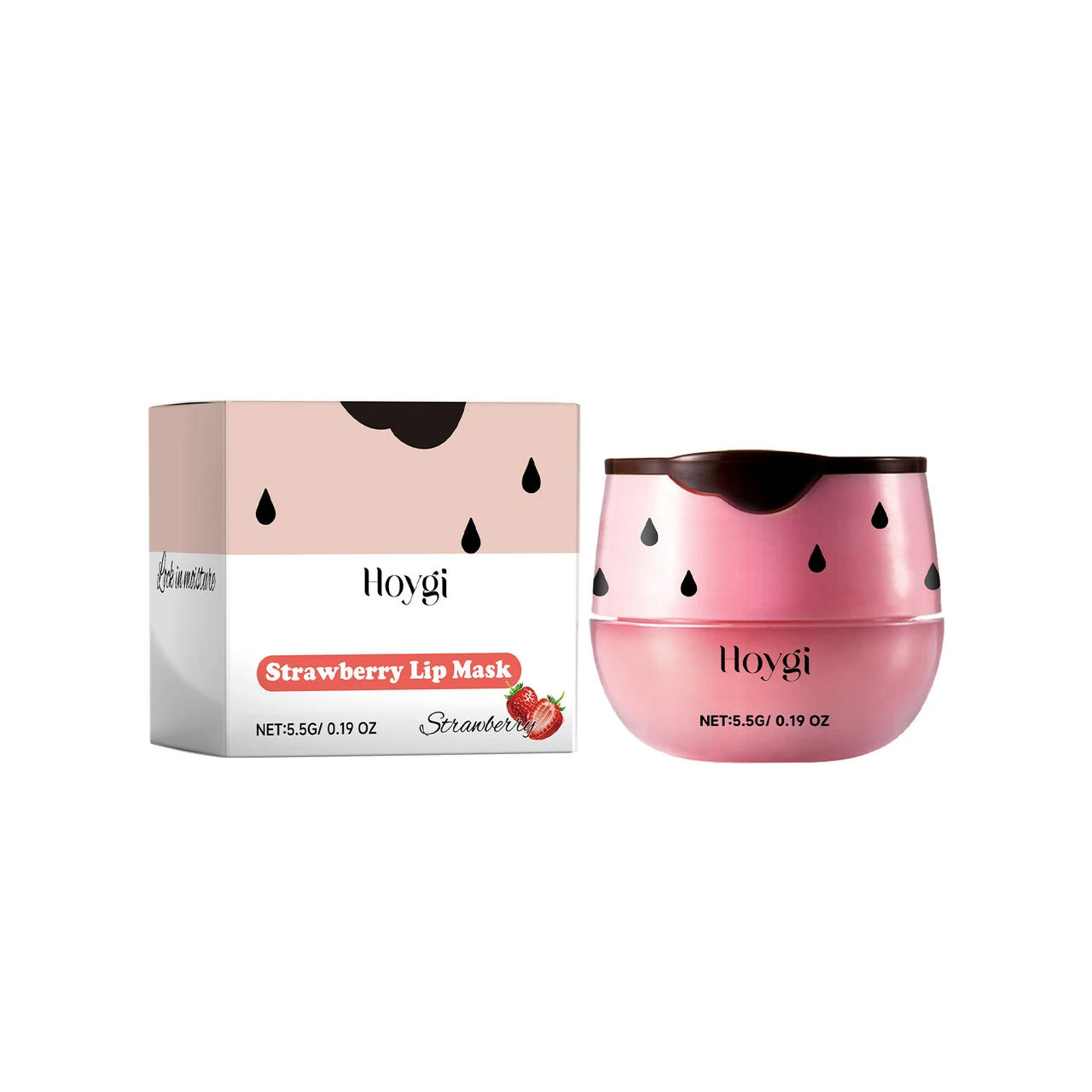 Hoygi Strawberry Lip Mask, Lighten Lip Lines And Gently Moisturize Lips, Remove Dead Skin And Moisturize Lips - 5.5G